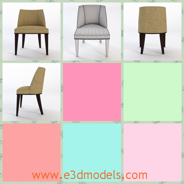 3d model the dinging chair with cloth - This is a 3d model of the dinging chair with cloth,which is modern and detailed.