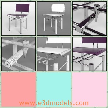 3d model the dining chair - This is a 3d model of the dining chair,which is modern and special.The model is made with four legs and a back.