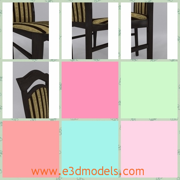 3d model the dining chair - This is a 3d model of the dining chair,which is a modern archetype of chair popular in middle and eastern europe.
