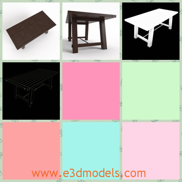 3d model the dining table - This is a 3d model of a wooden dining table,which is colored in brown.The table is made in ancient shape.