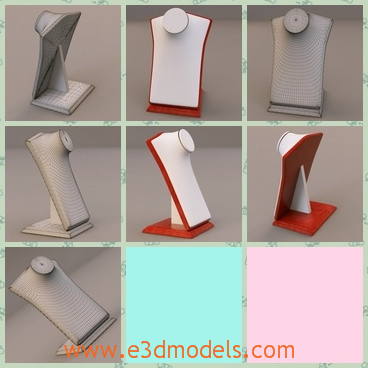 3d model the display stand for jewelry - This is a 3d model of the display stand for jewelry,which is the bust of the breast.The model is small and standered.