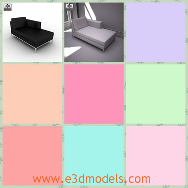 3d model the divan in the coffee house - This is a 3d model of the divan in the office house,which is modern and new.The model is black and stands for the dignity and noble.