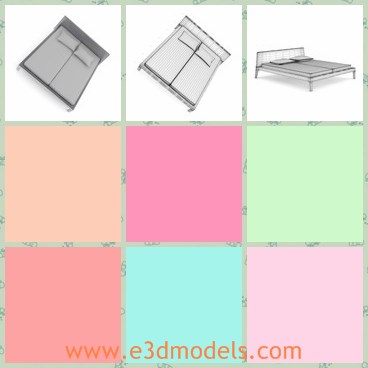 3d model the double bed - This is a 3d model of the double bed,which is made with pillows on it.The model is clean and make in order.