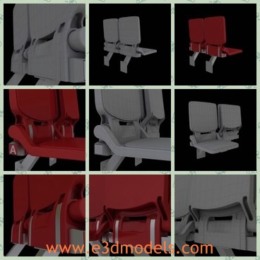 3d model the double seat - This is a 3d model of the double seat in the stadium,which is unfolding and common in the theater.