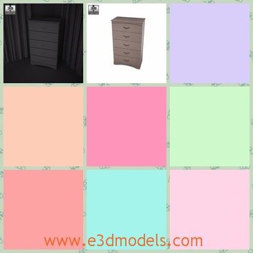 3d model the drawers - This is a 3d model of the drawers,which is placed in the bedroom and the drawers are spacious.