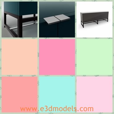 3d model the dresser - This is a 3d model of the dresser,which is modern and common in living room.The model is square and has steel legs.
