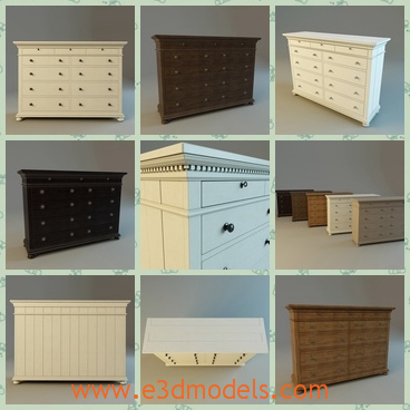 3d model the dresser - This is a 3d model of the highly detailed model of St.James 11-drawer Dresser from Restoration Hardware.