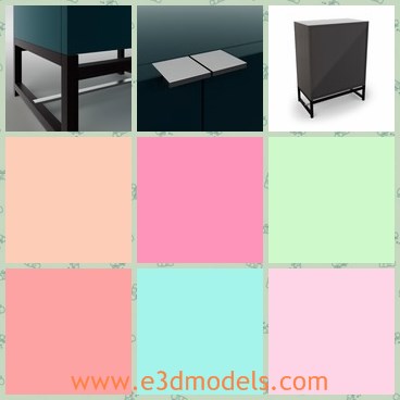 3d model the dresser in dark blue - This is a 3d model of the dresser in dark blue,which is modern and created with good quality.