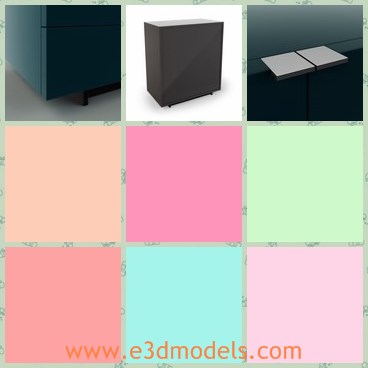 3d model the dresser in modern style - This is a 3d model of the dresser in modern style,which is fine and elegant.The model is black and painted.