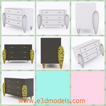 3d model the dresser in the bedroom - This is a 3d model of the dresser in the bedroom,which is designed in the most fashionable  style.