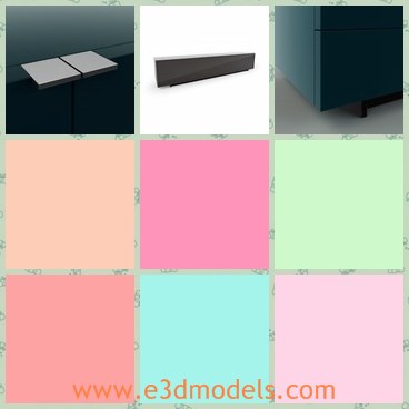 3d model the dresser with drawers - This is a 3d model of the dresser with drawers,which is elegant and popular among young people.