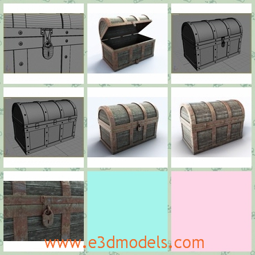 3d model the empty chest - This is a 3d model of the empty chest,which is made with wooden materials.The model is large and stable.