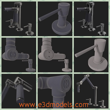 3d model the faucet in the kitchen - This is a 3d model of the faucet in the kitchen,which is linked to the tap of the water and the Maya used it frequently.