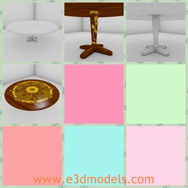 3d model the fine round table - This is a 3d model of the fine round table,which is made with luxury ornaments on the surface.The model is popular right now.