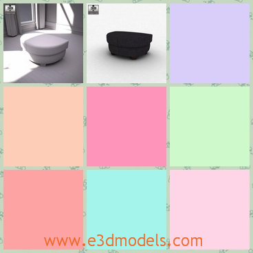 3d model the footstool - This is a 3d model of the footstool,which is short and comfortable.The model is designed with a storage.There are other imformation about the model,such as the width,the height and the color.