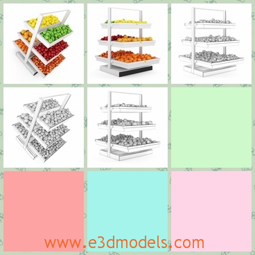 3d model the fruit shelf - This is a 3d model of the shelf,which is made to place the fruit.The model is common in the supermarket.