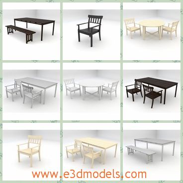 3d model the furniture - This is a 3d model of the furniture,which includes the armchair,the table and the bench.The model is common in Chinese society.