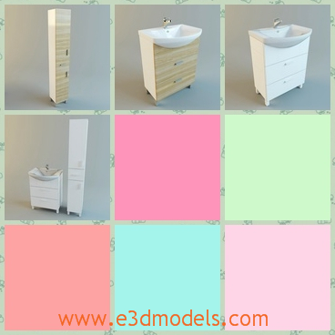 3d model the furniture in the bathroom - This is a 3d model of the furniture in the bathroom,which is modern and new.The model is common now in our life.