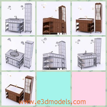 3d model the furniture in the bathroom - This is a 3d model of the furniture in the bathroom,which is modern and outstanding.THe model are presented in the market.
