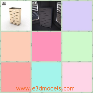 3d model the furniture of drawers - This is a 3d model of the chest,which is composed of drawers.It is made of wood and the model is common.