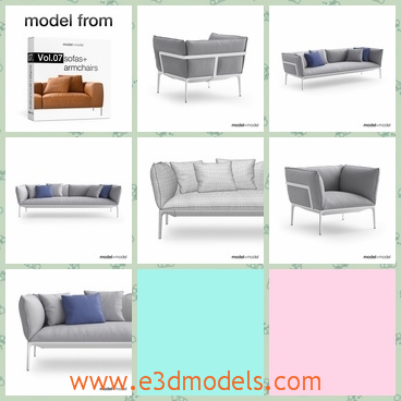 3d model the furniture of sofa - This is a 3d model of the furniture,which is the model from Italy.The model is modern and popular.