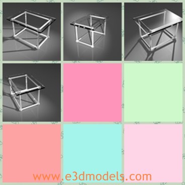 3d model the glass table - This is a 3d model of the glass table,which is rectangular and topped.THe model is transparent and popular in life.