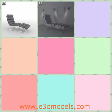 3d model the gray chair that can lie - This is a 3d model of the gray chari that can lie,which is long and can also be used as the footstool.