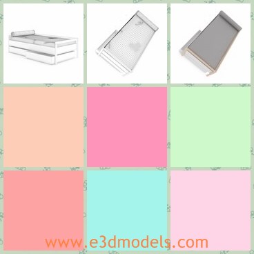 3d model the grey bed - This is a 3d model of the grey bed,which is modern and long.The model is the single model made to place in the backyard.