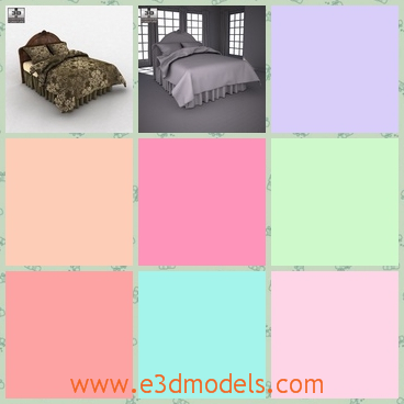 3d model the headboard bed - This is a 3d model of the headboard bed,which is comfortable and large to lie on.The model is made with special materials.