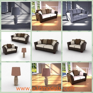 3d model the living room with modern sofa - This is a 3d model of the living room with modern sofa,which is suitable for the decoration of the home.