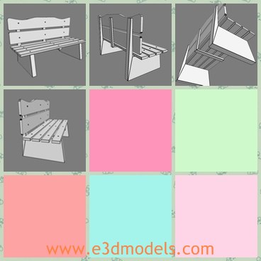 3d model the long bench in the garden - This is a 3d model of the bench in the garden or in the park,which is made of wood and can also be placed outdoor.The model is also the old furniture in the home.