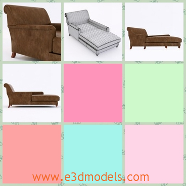 3d model the lounge chair - This is a 3d model of the lounge chair,which is long and can be lie on it.