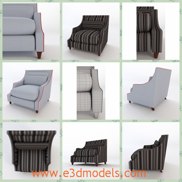 3d model the lounge chair in the living room - This is a 3d model of the lounge chair,which is modern and smooth.The model is popular among old people.