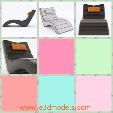3d model the lounge with leather materials - This is a 3d model of the lounge with leather materials,which is popular amongst the old.The model has a little pillow on the upper part.