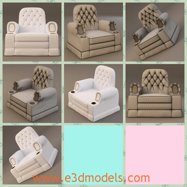 3d model the lovely sofa - This is a 3d model of the lovely sofa,which is comfortable to sit.The model is the equipment of theatre.