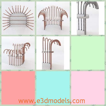 3d model the modern armchair - This is a 3d model of the modern armchair,which is special because of the copper materials.