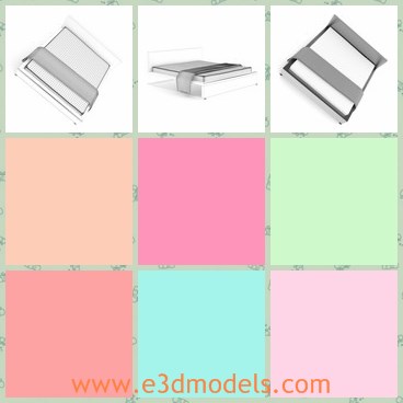 3d model the modern bed - This is a 3d model of the modern bed,which is grey and clean.THe model is the popular and common type in hotels.