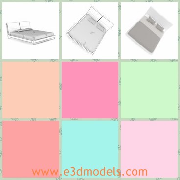 3d model the modern bed - This is a 3d model of the modern bed,which is modern and made for two people.The model is textured.