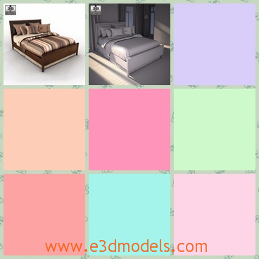 3d model the modern bed - This is a 3d model of the modern bed,which is the indispensable furniture in the room.The bed is small but big enough for one person.