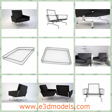 3d model the modern chair - This is a 3d model of the modern chair,which is comfortable and common in the office.The model has a layer of leather materials on the surface.