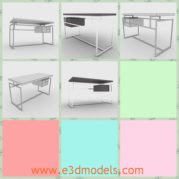 3d model the modern desk - This is a 3d model of the modern desk,which is light and simple but practical.The model is the worktable and it was made in Italy.