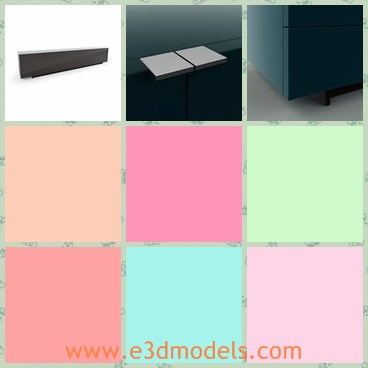3d model the modern sideboard - This is a 3d model of the modern sideboard,which is horizontal and made with good quality.