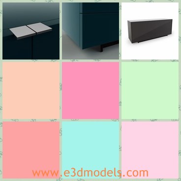 3d model the modern sideboard - This is a 3d model of the modern sideboard,which is horizontal and compatible.The sideboard is popular beside the beds.
