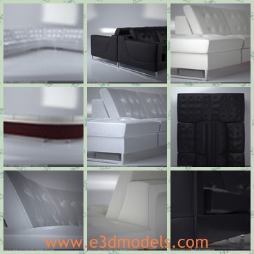 3d model the modern sofa - This is a 3d model of the modern sofa,which is modern and made with leather materials.The model is the corner sofa placed in the living room.