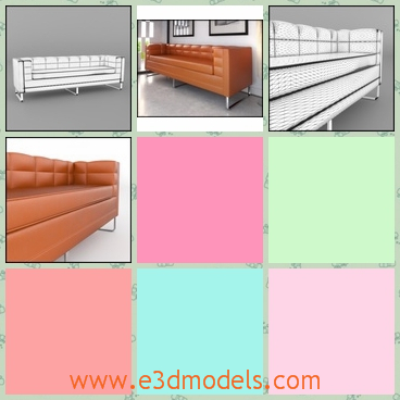 3d model the modern sofa - This is a 3d model of the modern sofa,which is long and suitable for the living room.The model is made with leather materials.