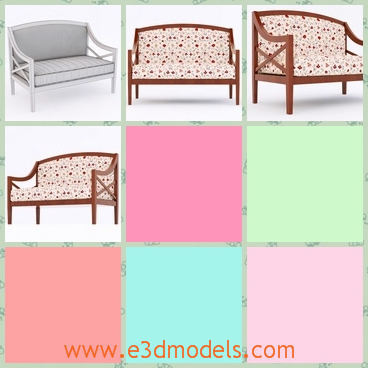 3d model the modern sofa with ornaments - This is a 3d model of the modern sofa with ornaments,which is a old fashioned furniture in the home.