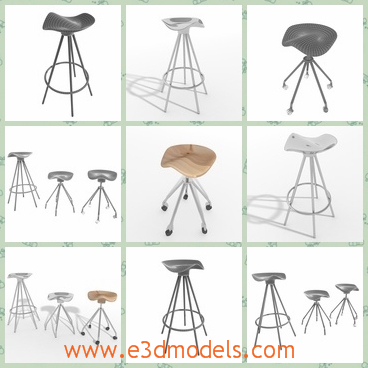3d model the modern stool - This is a 3d model of the modern stool,which is designed for interior scenes.
This model is suitable for use in broadcast, advertising and any type of interiors.