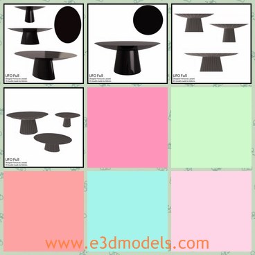 3d model the modern table - This is a 3d model of the modern table,which is modern and round.The model is black and made with plastic materials.