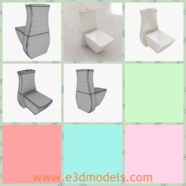 3d model the modern toilet - This is a 3d model of the modern toilet,which is made with high quality.The model is white and very popoular in life.