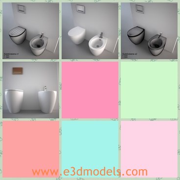 3d model the new toilet - This is a 3d model of the new toilet,which is modern and popular.The model is open and modern.